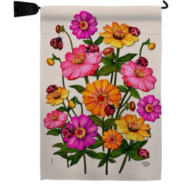 Ornament Collection Ladybug Bouquet Garden Flag Set Mailbox Hanger Floral Sunflower Tulip Rose Orchid Lilies Season Springtime Flower Wreath House Banner Small Yard Gift Double-Sided, Made in USA