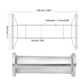 PATIKIL 3/4in OD Tri Clamps Tube, Sanitary Tri Clamps Spool Tube with 25.4mm Ferrule Flange(for 3/4in Tri Clamps) Sanitary Pipe Tubing 304 Stainless Steel for Brewery, 100mm/3.94in L