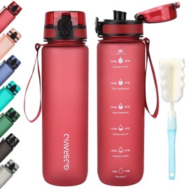 Gobravio Water Bottle 1l, Drinking Bottle BPA Free, Sports Water Bottle Leakproof Dishwasher Safe Water Bottle for Teenager, Adult, Sports, Hiking, Gym, Outdoor, School & Office