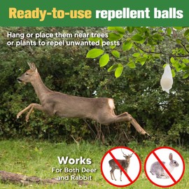 PRBSOQ Deer Repellent for Plants, Rabbit Repellent Outdoor, Deer and Rabbit Deterrent for Plants, Garden, Trees 12-Pack