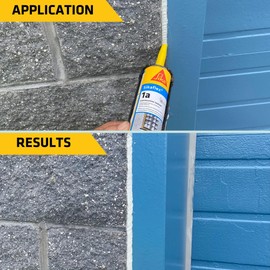 Sikaflex 1a Kit - One Component, Flexible, Non Sag, Polyurethane Concrete and Masonry Sealant for Vertical and Horizontal Surfaces, AWF PRO Caulk Gun, Sikaflex 1a 10 oz (Limestone, Pack of 24)