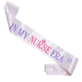 Decorit In My Nurse Era Graduation Sash 2024, Earned It, I Survived Nursing School, Great Doctor and Nurse Gifts for Women and Men, Congrats Grad Party Decorations, RN, BSN, NP, CRNA, CNM, NR, White