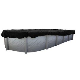 Buffalo Blizzard 16 x 32 ft Oval Above Ground Pool Cover | Blue/Black Reversible Swimming Pool Cover | Deluxe Plus Heavy Duty Winter Pool Cover | UV Protection | Shields Pools from Seasonal Debris