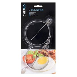 Chef Aid Traditional Egg Rings, Perfect tool for Frying or Poaching Eggs, Omelettes and Mini Pancakes, Pack of 2 Steel Rings