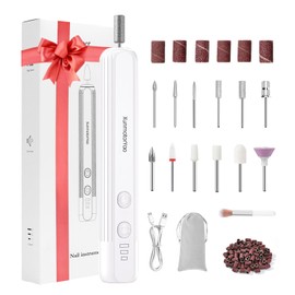 XunmotorYao Elektrische Nagelfräser Professionell Elektrisch Nagelfeile für Gelnägel USB Wiederaufladbare 20000 u/Min Maniküre Pediküre Set Weiß