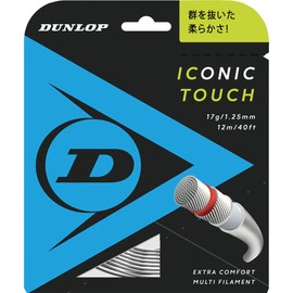 Dunlop DST31011 Tennis Hard Tennis Iconic Touch Single Tension 39.2 ft (12 m), Natural (615), 0.05 inches (1.30 mm)
