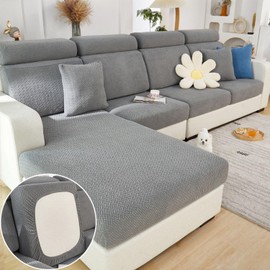 Disayu Magic Sofa Covers Couch Covers 2024 New Couch Cushion Covers Universal Sofa Covers Washable Stretch Slipcovers for Sectional Sofa (Texture Gray,Back Cover M)