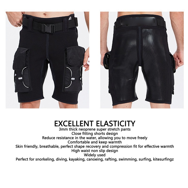 YONSUB Diving Tech Shorts with Pockets High Waist Keep Warm