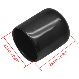 Bonsicoky 12Pcs Round Rubber End Caps 7/8" (22mm) Vinyl Flexible Bolt Chair Foot Covers Screw Thread Chair Leg Protectors for Round Tubing Bolt Desk Chair Leg (Black)