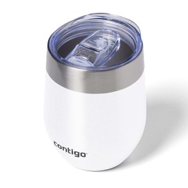 Contigo River North Stainless Steel Wine Tumbler with Spill-Proof Lid, Leak-Proof 12oz Reusable Wine Glass, Dishwasher Safe & Keeps Drinks Hot or Cold for Hours, Sunbeam Gold