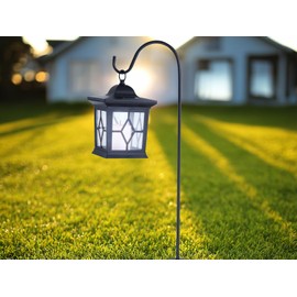 Globo Metal / Plastic LED IP44 Solar Lantern for Outdoor Use, Black