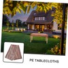 LABRIMP 4pcs Natural Wood Grain Tablecloth Dining Table Cover Vintage