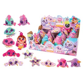 Pearly Pods Sweety Friends, 12 Assorted Colours, Plush with Luminous Effect, 8 cm, Rare Mermaid and Pearl, Shell Pendant, from 3 Years