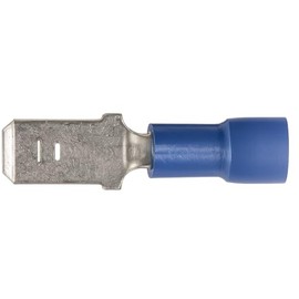 Main ST Collective 25 Pack Blue Nylon Male Spade Terminals | Fully Insulated 1/4" Tab Connectors for 16-14 Gauge Wires | Automotive Electrical Wiring, Car Trim Fasteners, Body Bolts
