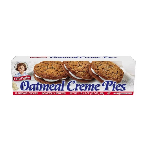 Little Debbie Oatmeal Crème Pies 12 Individually Wrapped Sandwich Cookies