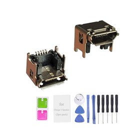 [2pcs Pack] for Charge 3 Bluetooth Speaker Replacement Charging Port Dock Connector Parts for JBL Charge 3 Bluetooth Speaker GSP1029102A (Not fit for JBL Other Version)
