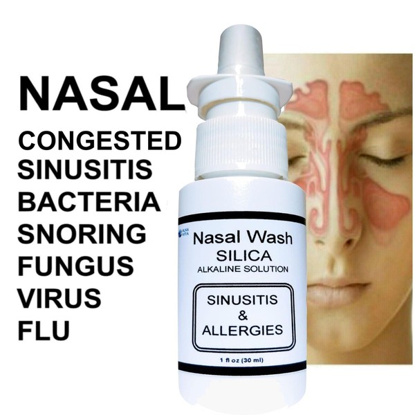 Sinusitis Allergy Flu Nasal Wash Alkaline Silica Fast Relief Certified ALKAVITA