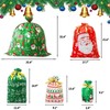 BCUEIDO 45 PCS Christmas Drawstring Gift Bags Assorted Sizes Drawstring