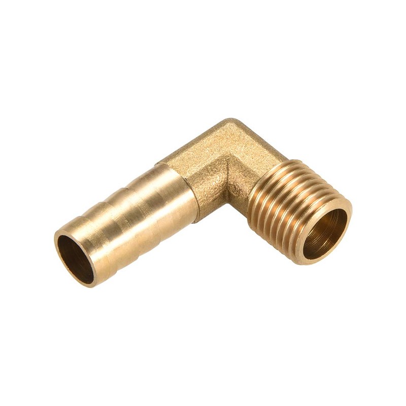 sourcing map Brass Barb Hose Fitting, 90 Degree Elbow 10mm