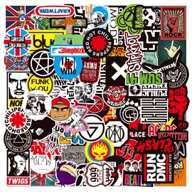 100PCS Rock and Roll Stickers, Punk & Retro Music Vinyl Decals for Laptop, Guitar, Skateboard, Motorcycle, Car & Luggage, Trendy Rock and Roll Aesthetic Stickers for Music Lovers & DIY Decoration
