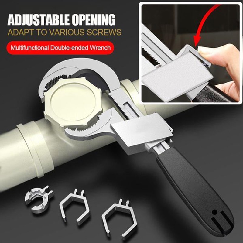 Universal Adjustable Double Ended Wrench Multifunctional Bathroom Wrench Repair Disassembly
