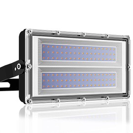 100W LED Flood Light 3000k Warm White 10000LM Bright Outdoor Security Lights IP66 Waterproof Outside Lighting Fixture Wall or Ceiling Mount Commercial Floodlight for Stadium, Garden, Backyard,Parking