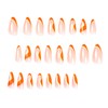 MERVF Almond Press on Nails Medium Long Fake Nails Orange
