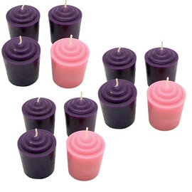 Four Piece Advent Votive Candle Set with 3 Purple and 1 Pink, Pack of 3 Sets, Christmas Wreath Accessory, 2 Inches