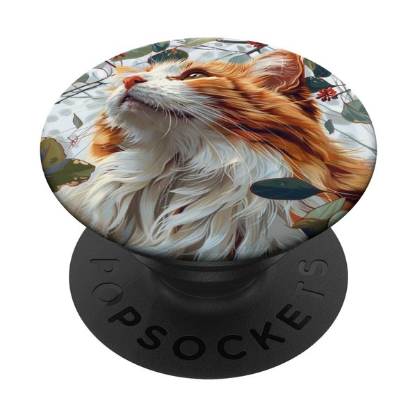 Eucalyptus Van Gogh Style Ragamuffin Cat Lover PopSockets Swappable PopGrip