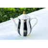 Grace Teaware Black and White Scallop Fine Porcelain Teapot with