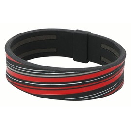 ファイテン(phiten) ブレスレット RAKUWA ブレスS シリコーン スラッシュライン ブラック/レッド 17cm