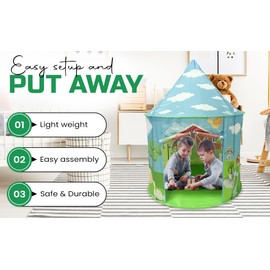 Playhouse for Boy Girl - Play Tent for Kids Toddlers, Pop Up Montessori Creative Sensory Portable Toy Gift, Indoor Outdoor Airfort Bed Fort Party Room Animal Farmer Llama Cow Pig Duck (Farm Barnyard)