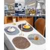 Leather Washable Placemats, Oatmeal Thick Faux Leather Heat Resistant Rectangle