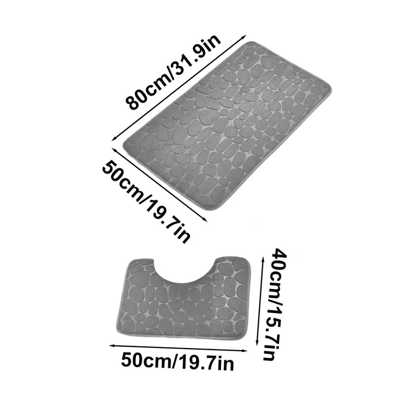 Absorbent Bathroom Rug - Fluffy Quick Dry Set - Bathroom
