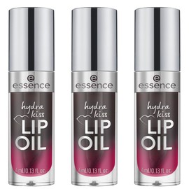 essence hydra kiss LIP OIL, Lipgloss, Nr. 05, Schwarz, feuchtigkeitsspendend, pflegend, mit Ölen, glänzend, vegan, ohne Parabene, ohne Mikroplastikpartikel, Nanopartikel frei, 3er Pack (3x4ml)