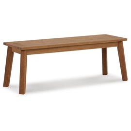 Benjara BM296581 47 in. Natural Acacia Wood Rectangular Bench Brown