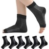 Neuropathy Socks, TEXIJUSO 6 Pairs Toe-less Compression Ankle Brace Socks,