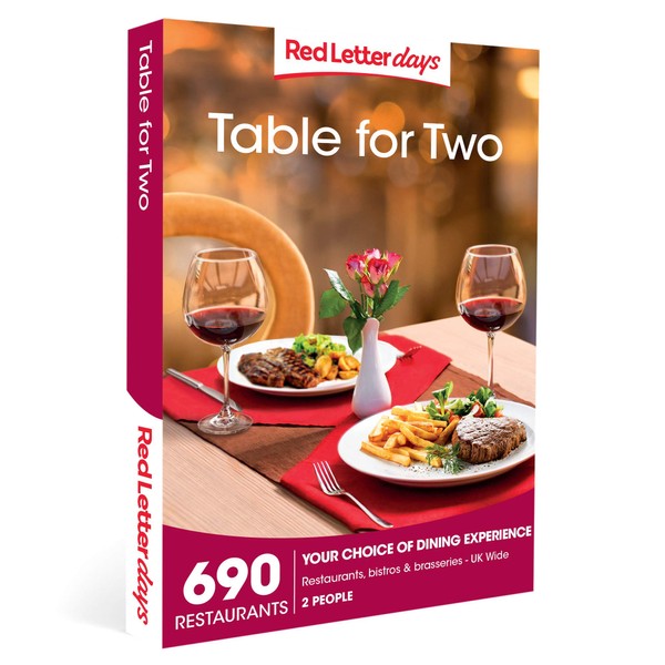 Red Letter Days Table for Two Gift Voucher – 690 dining out experiences for two