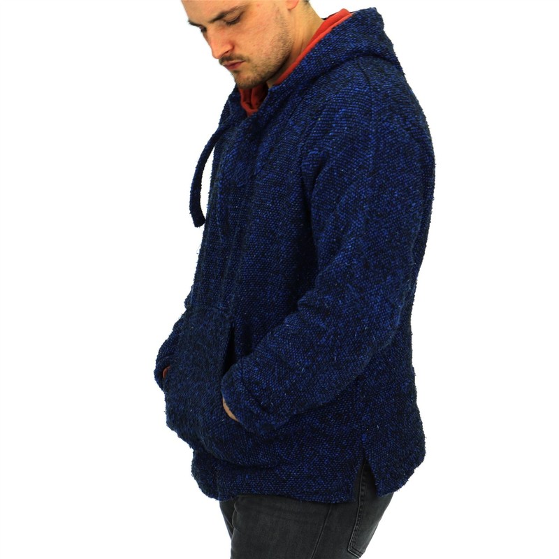 LOUDelephant Recycled Mexican Baja Jerga Hoody - Blue Fleck (XX-Large)