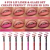 8 Colour Matte Lip Liner Set, 8 Pcs Set, Waterproof
