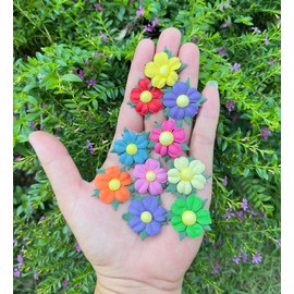 DUONGJAIS BRAND Handmade 100 Pcs Lovely Mulberry Paper Flowers 30x30mm Scrapbooking Wedding DIY Craft Supplies Card Paper Flowers Craft Projects Artificial Flowers. (10 Colors)