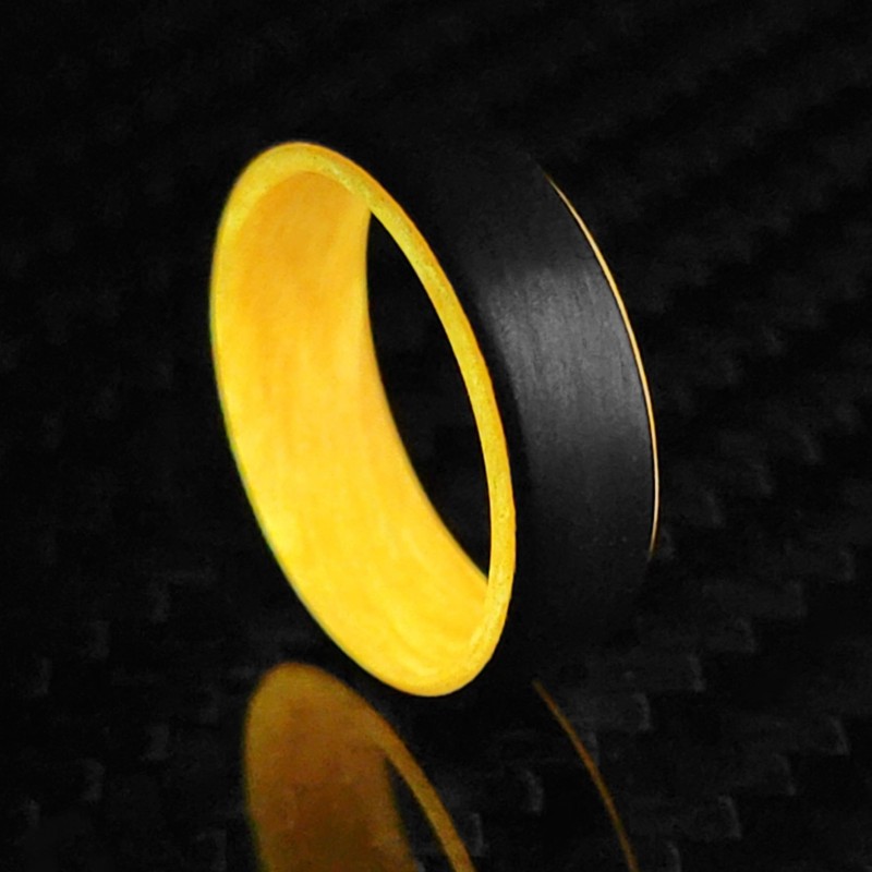 Carbon Fiber Ring with Orange Glowing Interior