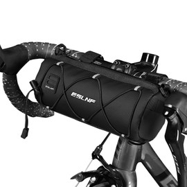 YMJOGGUE Bicycle Front Bag, Handlebar Bag, Waterproof, Small and Lightweight, For Road Bike, Mountain Bike, Shoulder Strap Included, Storage for Small Items, Easy Installation(Black)
