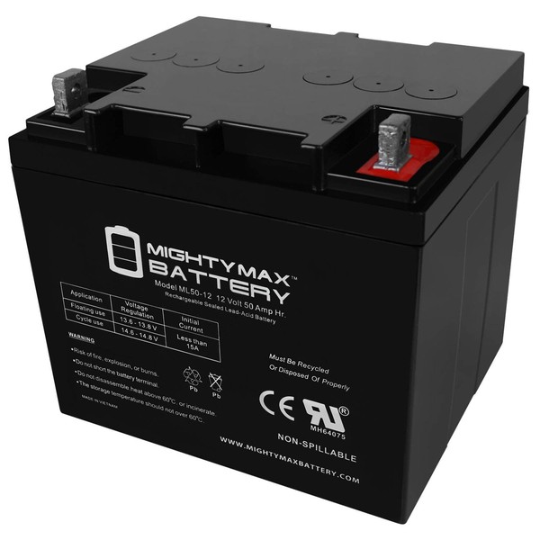 12V 50AH Replacement Battery for GS Portalac PE12V40, TEV12500