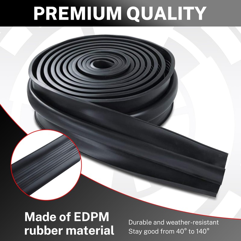 NATGAI 16FT Garage Door Seal Bottom Rubber, EPDM Weatherproof Strip,