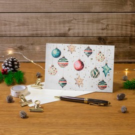 PremiumLine Advent Calendar Card, Pack of 5 Including Envelopes, Advent Calendar Cards with Doors, Environmentally Friendly Natural Cardboard, 11.5 x 17 cm, Skorpion Christmas Cards