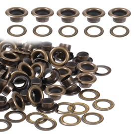 200Sets Eyelets for Fabric,Eyelets and Grommets,Brass Grommet Eyelet Kit Metal Eyelet with Washers for Bead Cores Clothes Paper Crafts Fabric Clothing Tarps Leather Bag Shoes Hats Tents (Bronze)