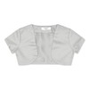 Bolerose Girls Satin Short Sleeve Bolero Childrens Kids Shrug (Silver,