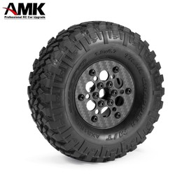 1.9 Beadlock Wheels, 4Pcs Carbon Fiber 1.9 Wheels, 1.41oz/Pcs Lightweight 1.9 Crawler Wheels for Axial SCX10 II SCX10 III Capra TF2 Element Enduro Redcat TRX4 Upgrades (D)