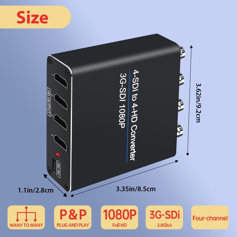 ACHAVE SDI to HDMI Video Converter, 4 sdi input and